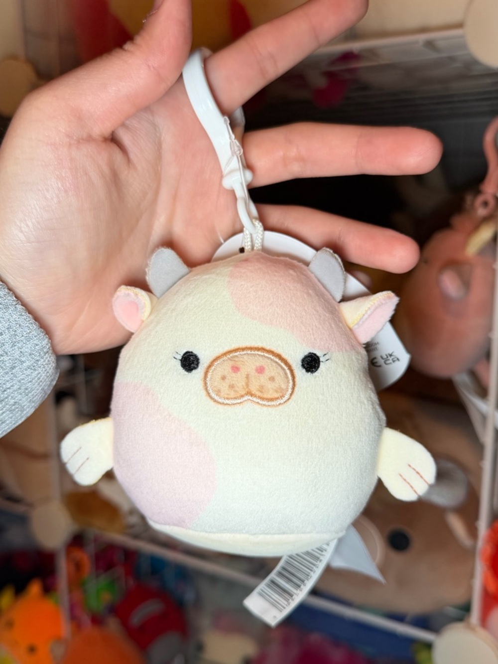 Squishmallows Squishmallow Malia the Pink Spotted Seacow 3.5" Stuffed Plush Clip